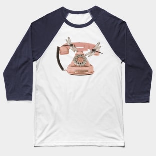 Dragonflies Vintage Telephone Baseball T-Shirt